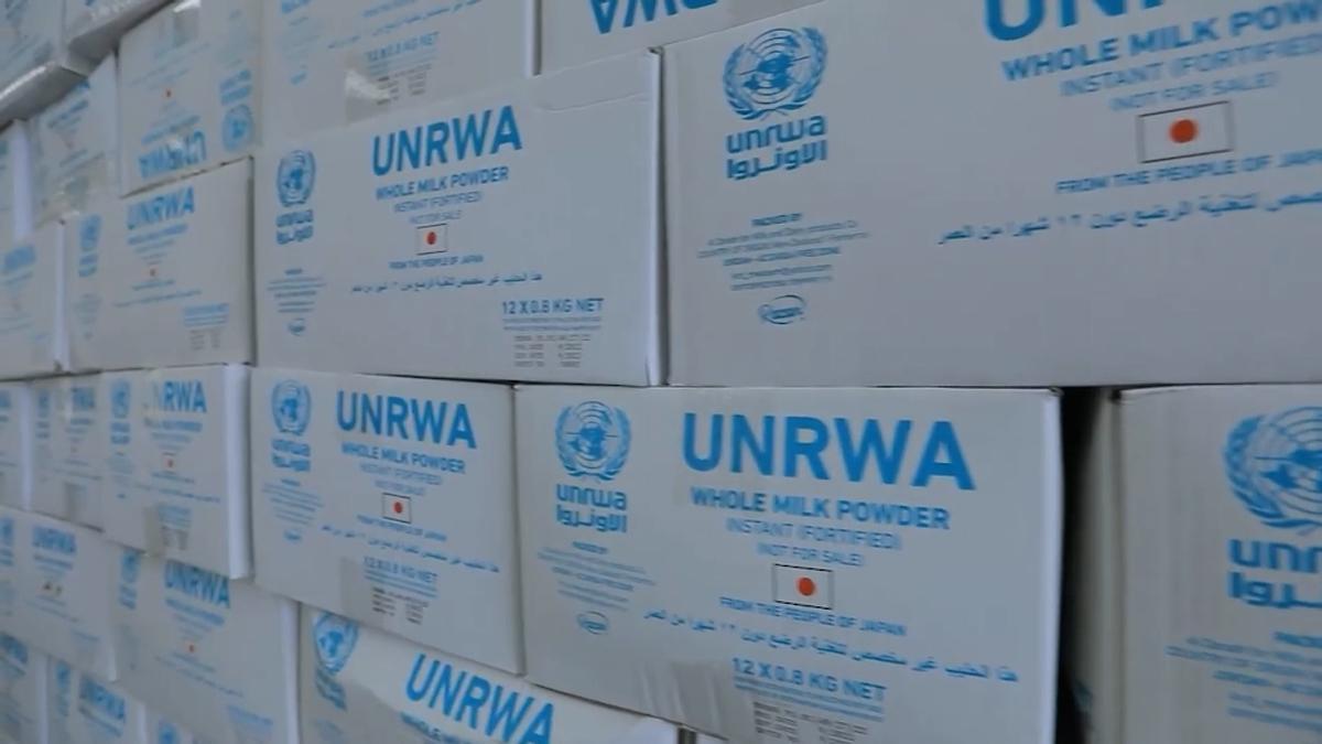 Cajas con alimentos de la UNRWA