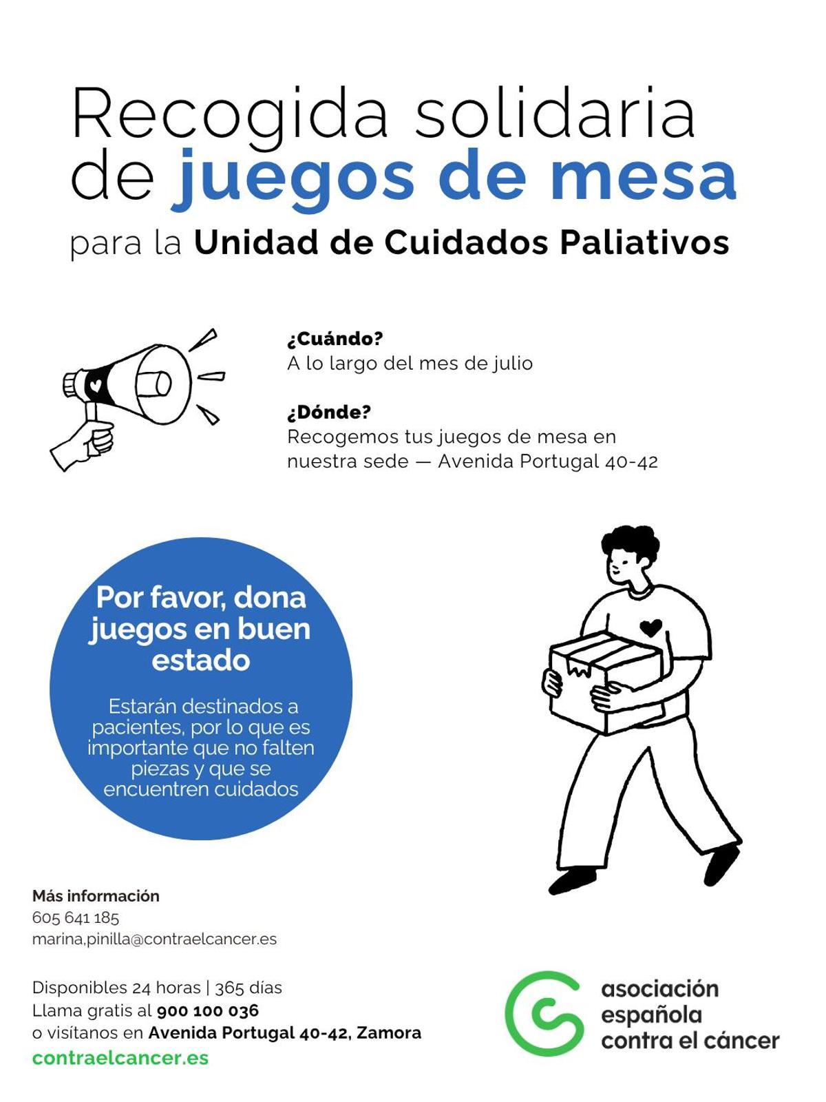 Cartel de la recogida solidaria de juegos de mesa