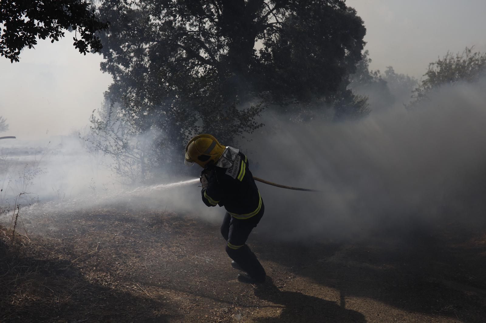 Imágenes del fuego declarado en Lober de Aliste, Zamora