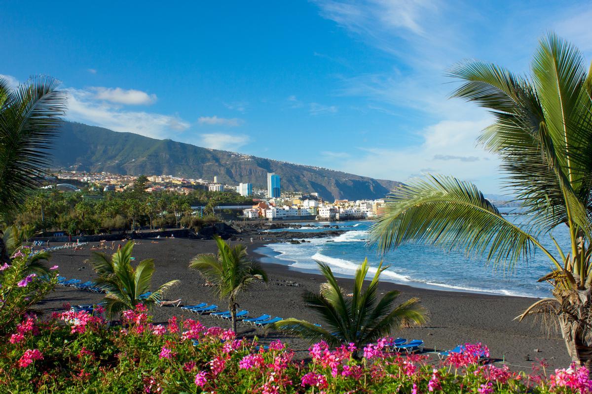 Playa Jardin Playa de la isla de Tenerife, España