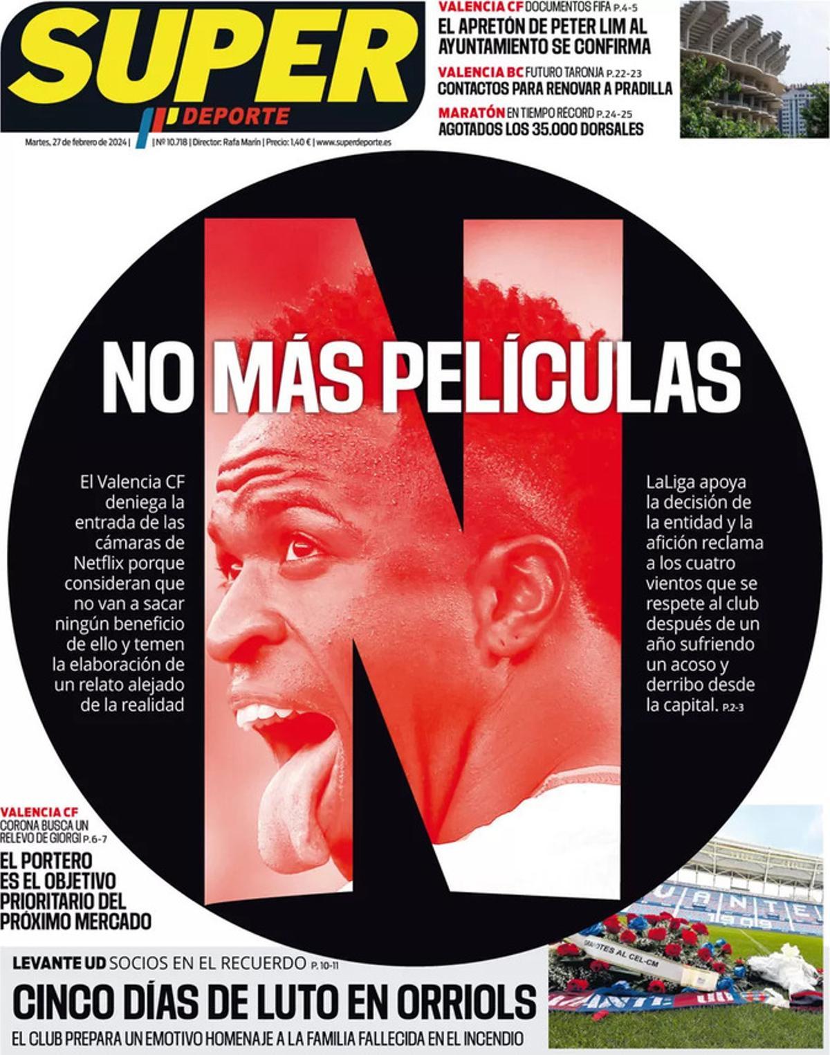 Las portadas de los periódicos deportivos de hoy, martes 27 de febrero Las portadas de los periódicos deportivos de hoy, martes 27 de febrero