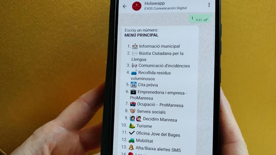 El canal de comunicació amb l'Ajuntament de Manresa via WhatsApp