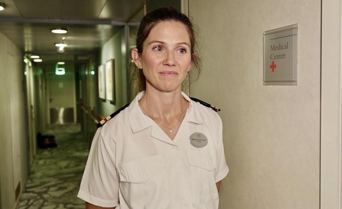 Miriam Batalla en el centro médico del crucero 'Crystal Serenity'.