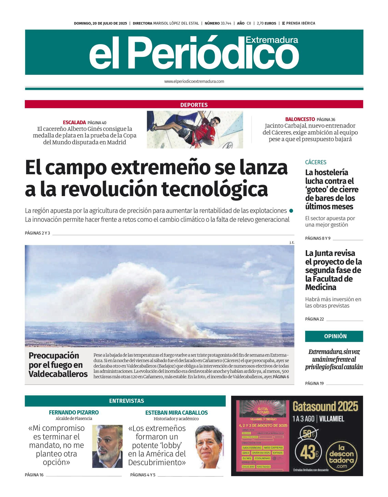 Consulta la portada correspondiente al día 20 de julio de 2025