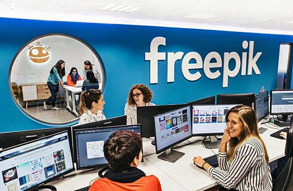 Trabajadores de la empresa malagueña Freepik.