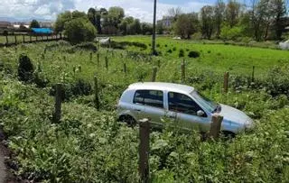 Aparece un automóvil en una finca de Aldea de Arriba