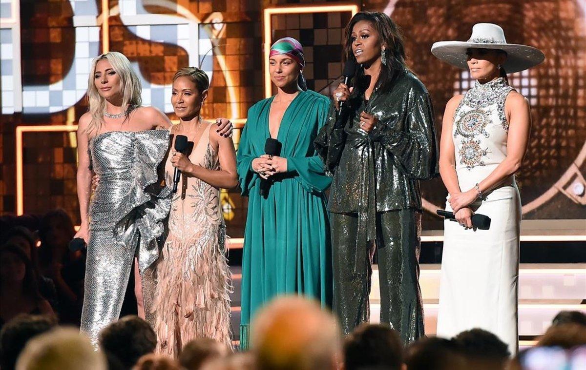 Lady Gaga, Jada Pinkett Smith, Alicia Keys, Michelle Obama y Jennifer López.