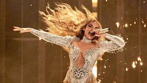 Melody, durante su actuación en el Festival de Eurovisión.