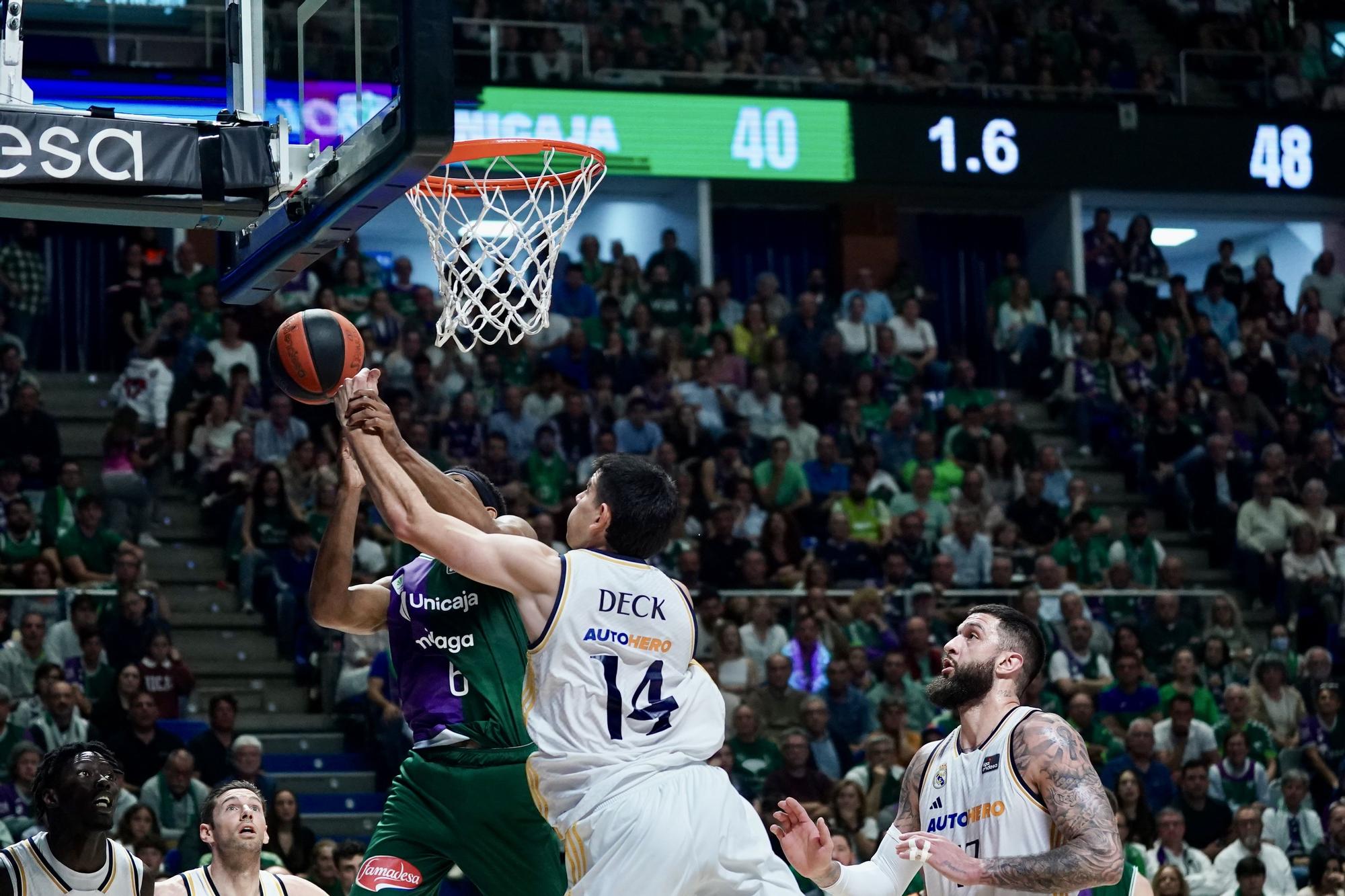 Una imagen del Unicaja - Real Madrid en el Carpena de la jornada 25 de la Liga Endesa.