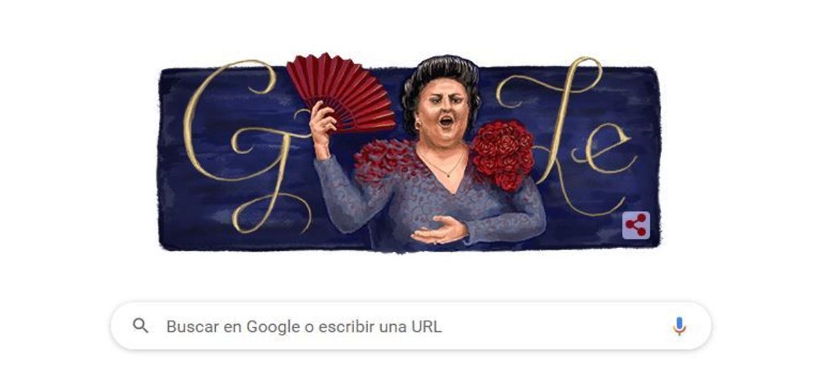 Google dedica el seu Doodle a Montserrat Caballé pel seu 89è aniversari