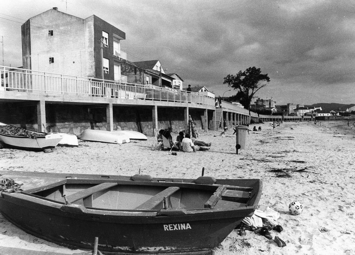 Playa de A Madorra, en Nigrán, en 1986.