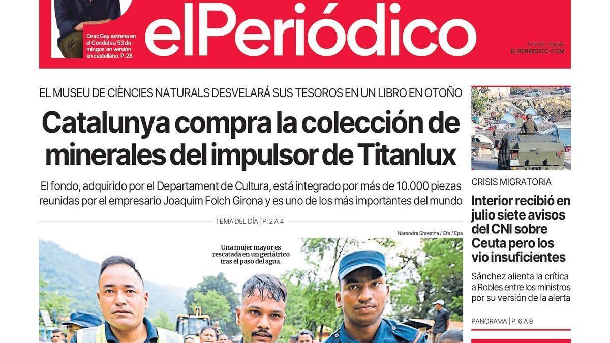 La portada de EL PERIÓDICO del 27 de agosto de 2026
