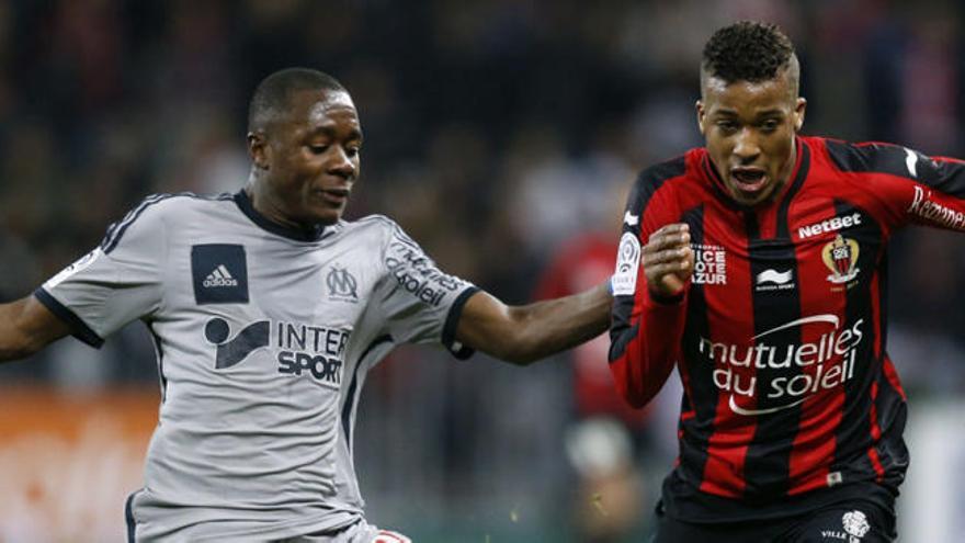 Alassane Pléa, durante un partido ante el Olympique de Marsella.