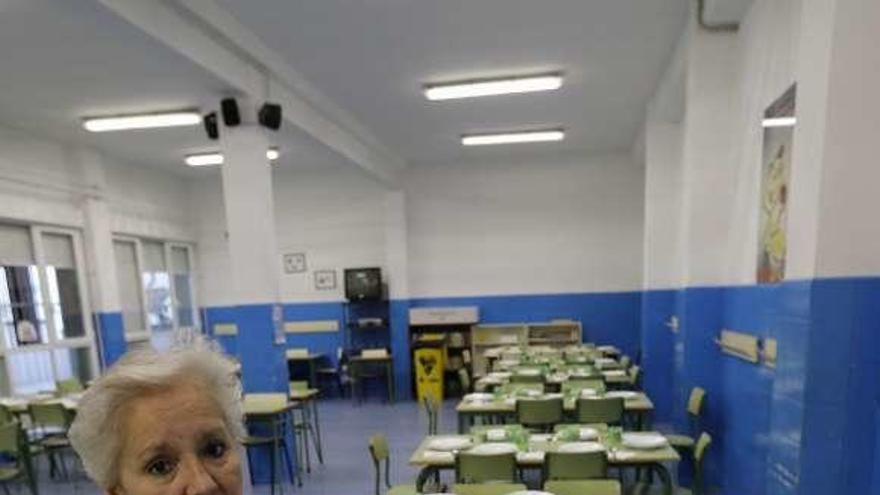 Carolina Díaz, en las instalaciones del comedor escolar.