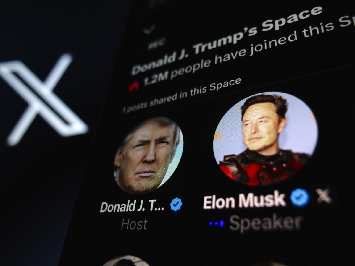 Conversación en X entre el expresidente Donald Trump y el magnate tecnológico Elon Musk.