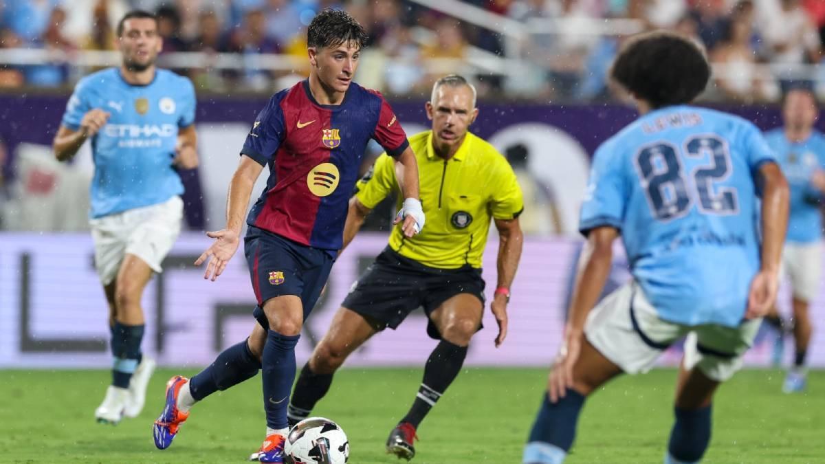 Pablo Torre, en un lance del partido ante el City