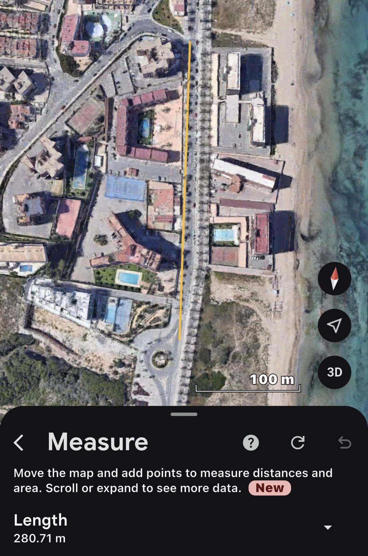 Tramo de Arenales del Sol donde se debiera establecer el doble sentido