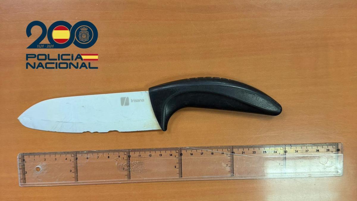 Arma blanca del delito del restaurante en Vegueta