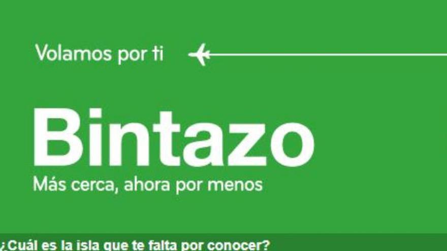 Bintazo de Binter de vuelos entre islas