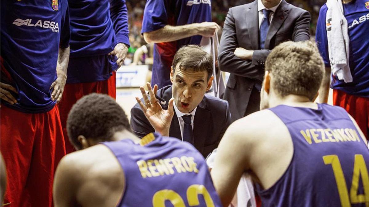 Bartzokas, durante el partido del FC Barcelona Lassa