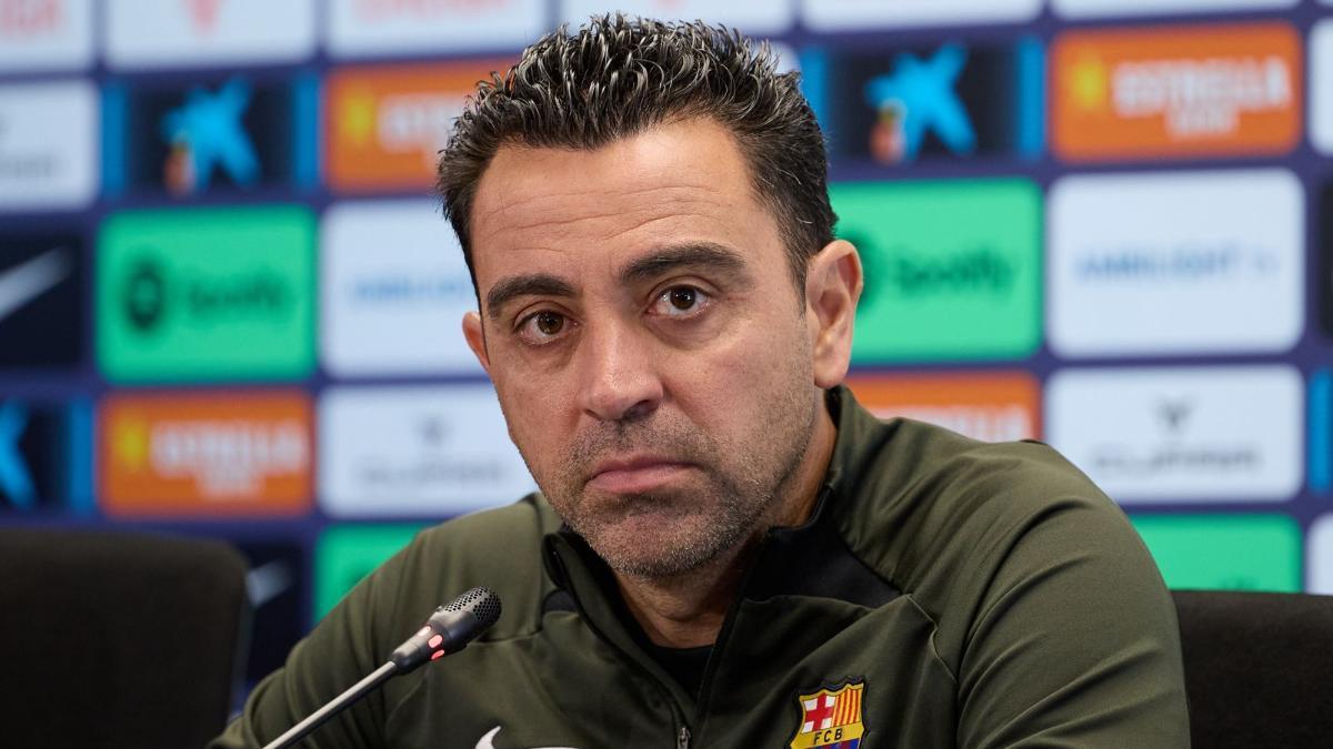 Xavi, en la rueda de prensa previa al clásico