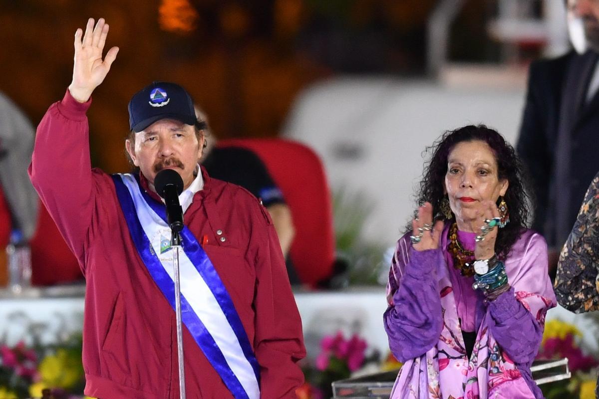 Daniel Ortega, presidente de Nicaragua, y su esposa y vicepresidenta, Rosario Murillo.