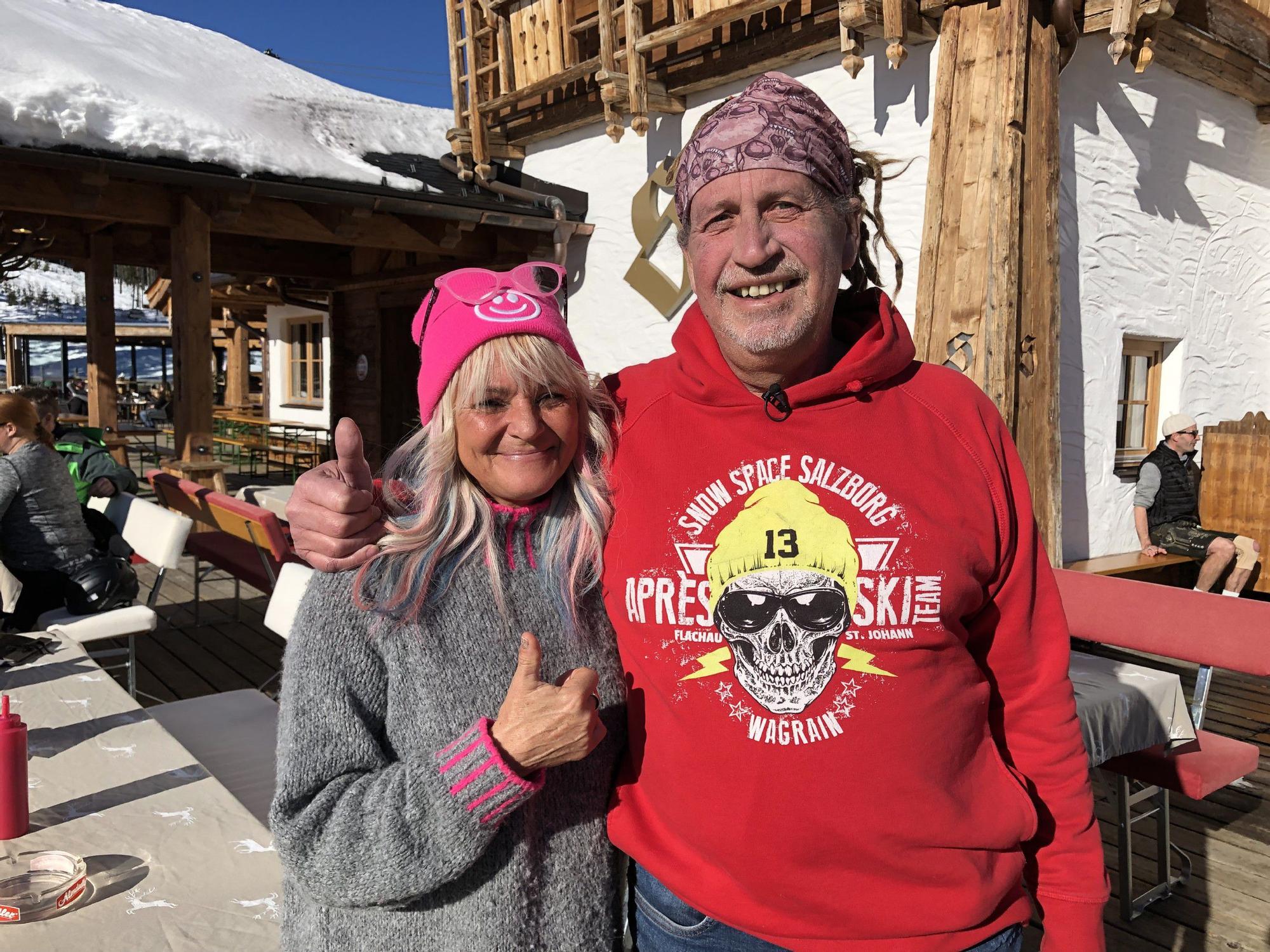 Noch warm eingepackt im Winter: Thommy und Kathrin Mermi-Schmelz