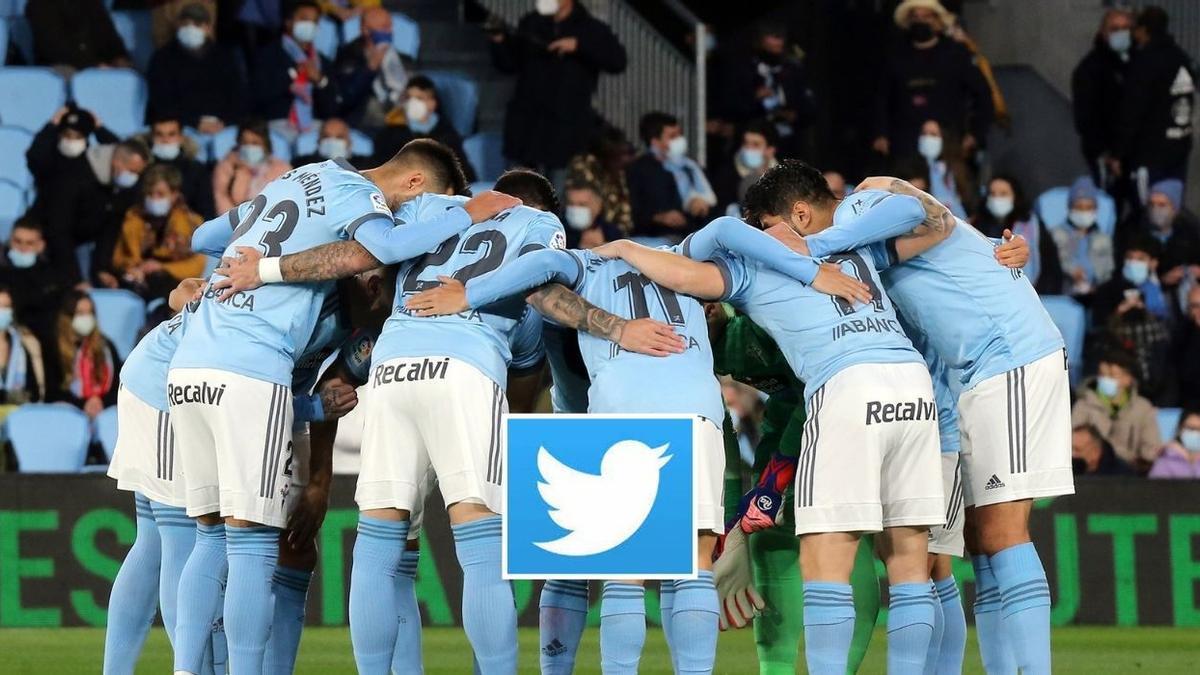 Piña de los jugadores del Celta en Balaídos