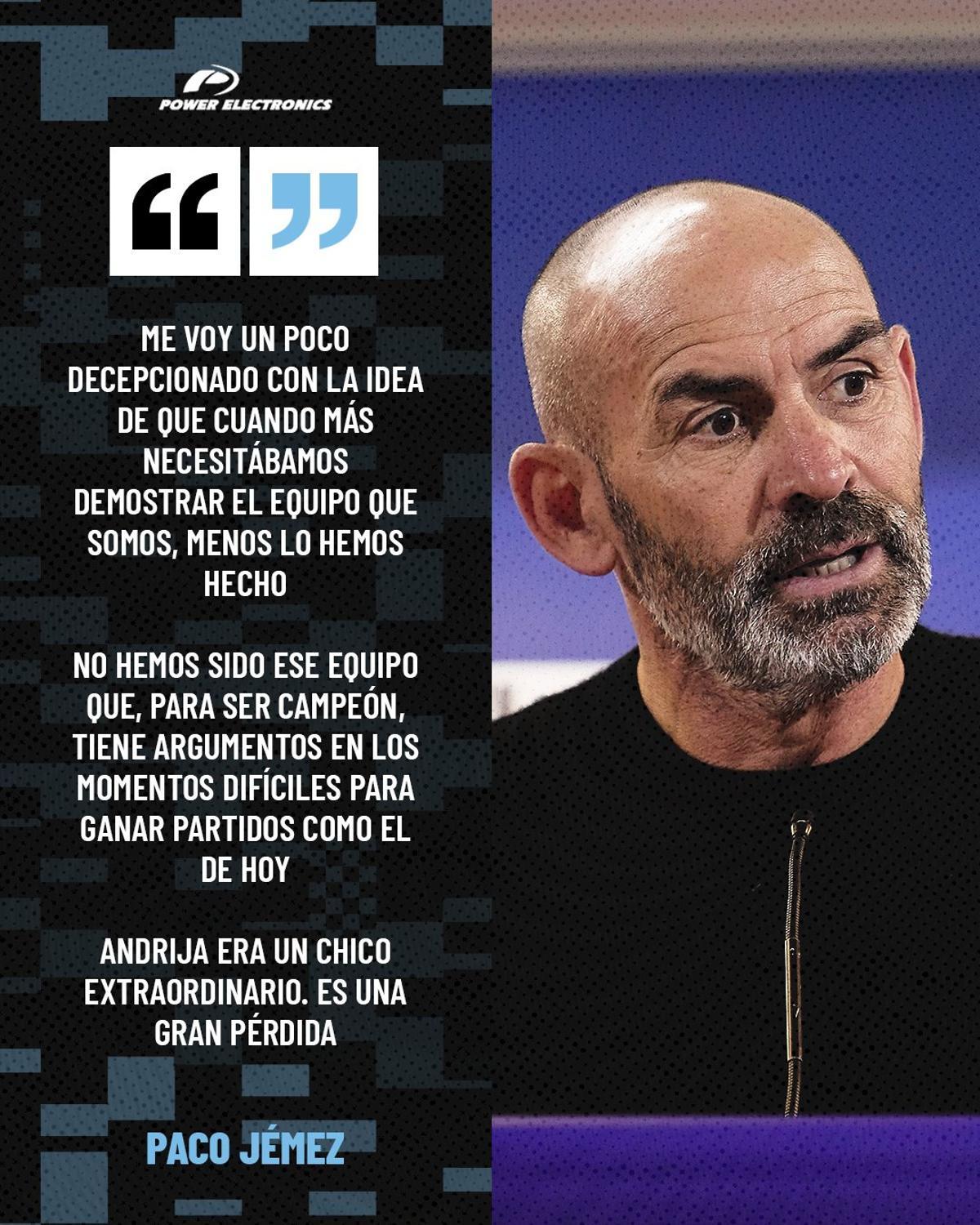 Frases más destacadas de Paco Jémez en la sala de prensa del Rico Pérez, en Alicante.