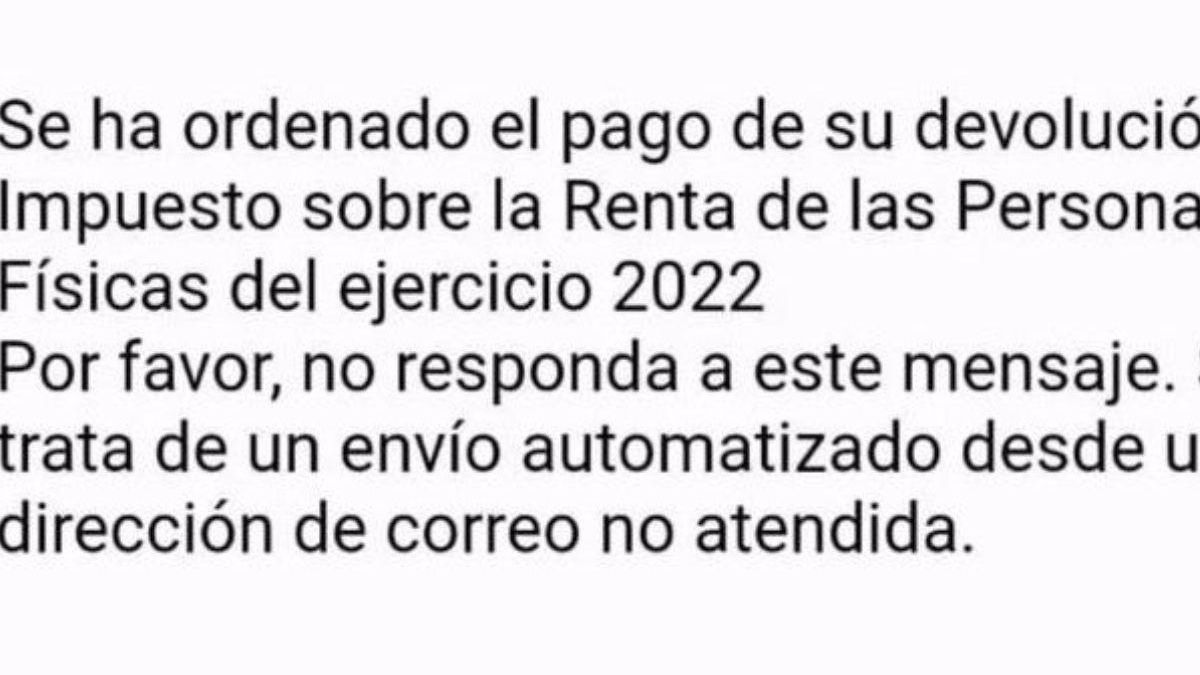 Mensaje urgente de Hacienda