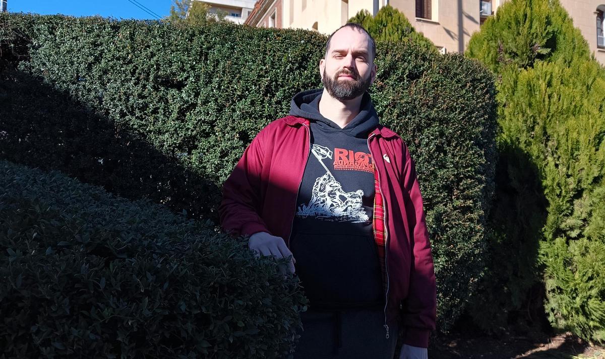 El portavoz de la plataforma, Adrià Picornell, en Gandia.