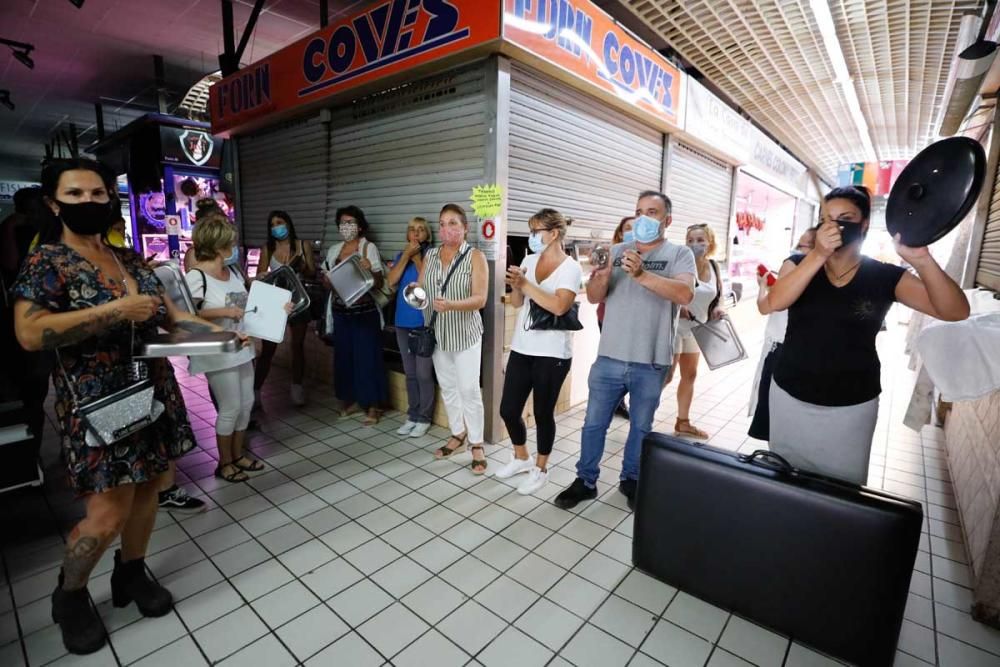 Manifestación de los comerciantes.