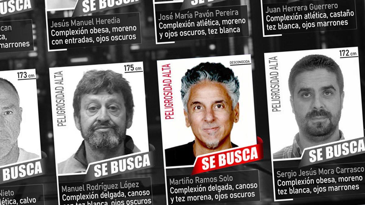 Detalle do cartel dos 10 fuxitivos máis buscados de España difundido pola Policía Nacional onde se atopaba Martiño Ramos