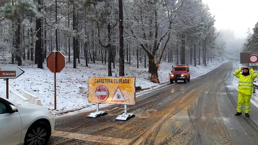 Nieva en la cumbre de Gran Canaria