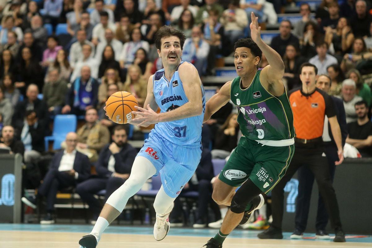 Tyson Pérez, en el partido del Unicaja frente al Breogán.
