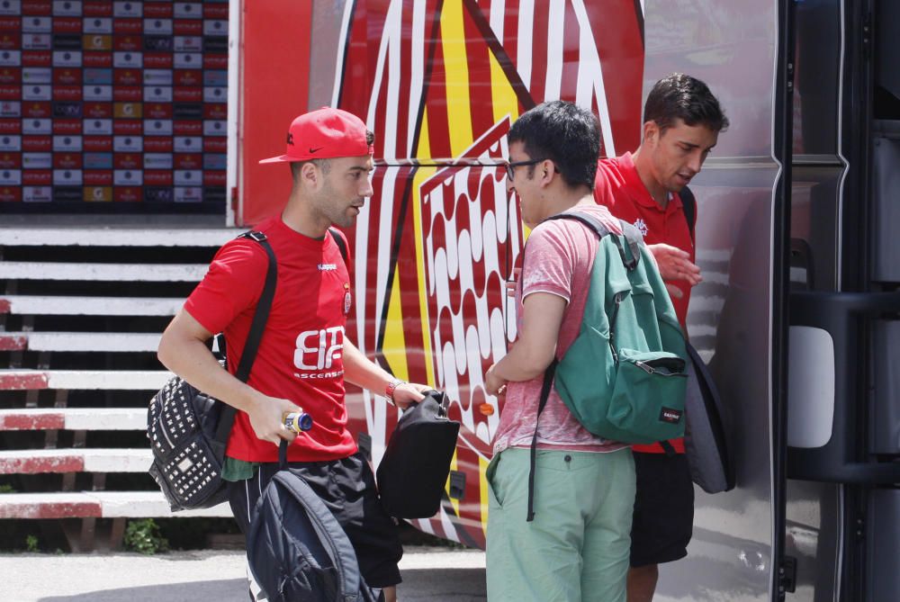 L'expedició del Girona FC surt cap a Pamplona