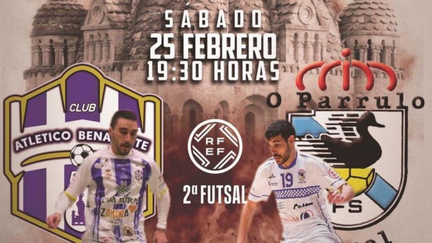 Cartel anunciador del partido del Atlético Benavente en Zamora. | LOZ