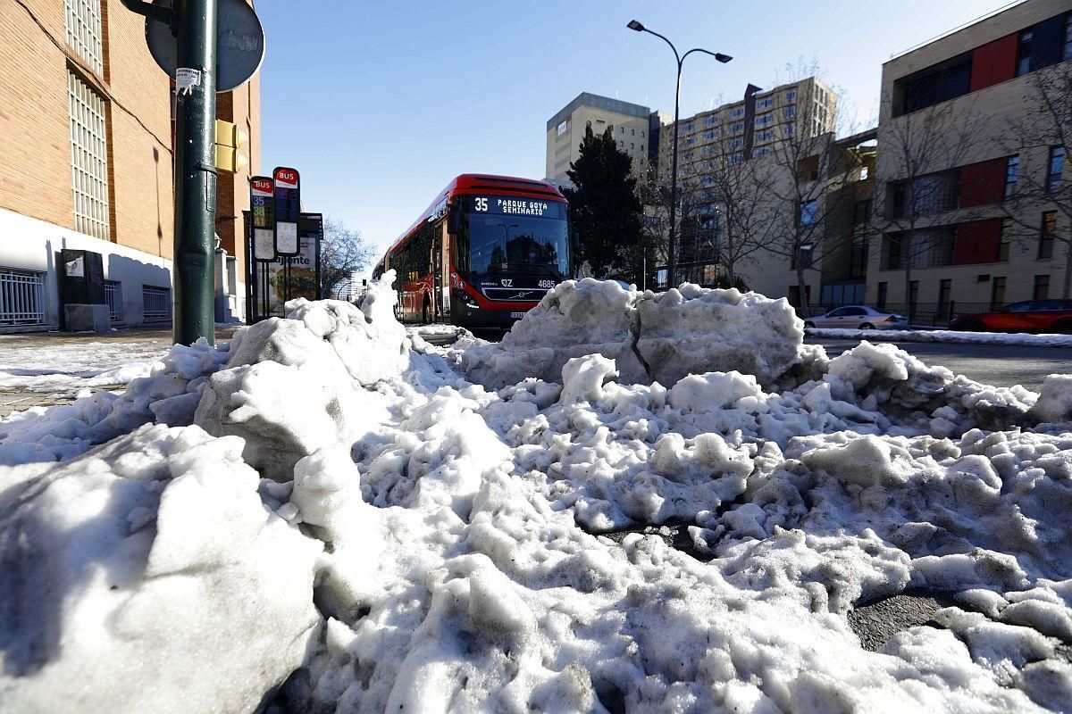 Estado de la ciudad de Zaragoza tras el paso de 'Filomena'