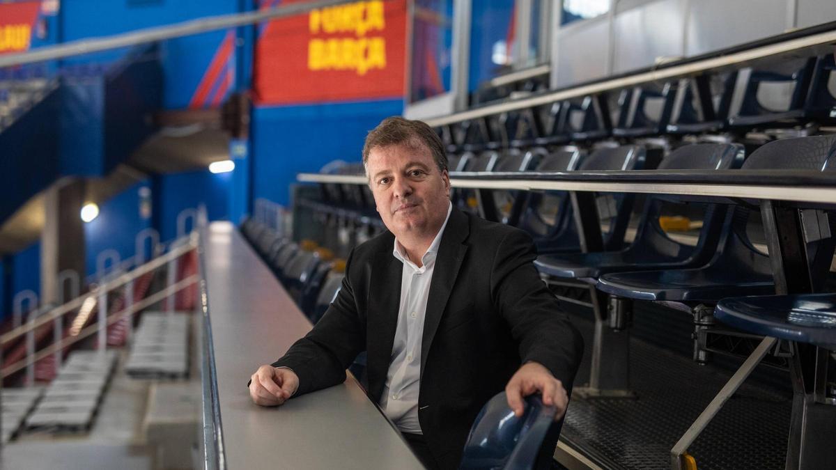 Xavier Budó, director de deportes del FC Barcelona, en el Palau Blaugrana.