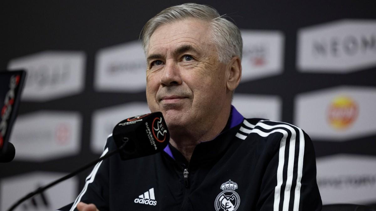 Ancelotti, en la rueda de prensa del superclásico