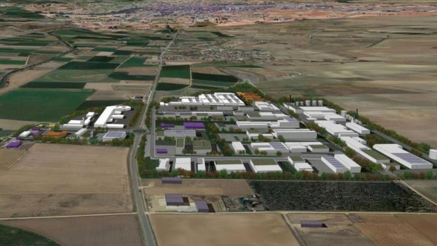 Recreación de cómo quedará el polígono de Monfarracinos, con la ciudad de Zamora al fondo. | CEDIDA