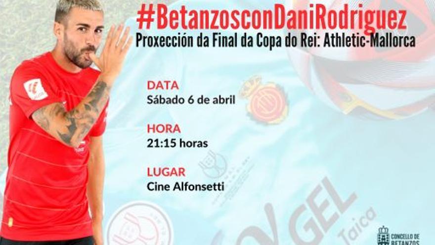 La localidad gallega de Betanzos se vuelca con Dani Rodríguez, jugador del Mallorca