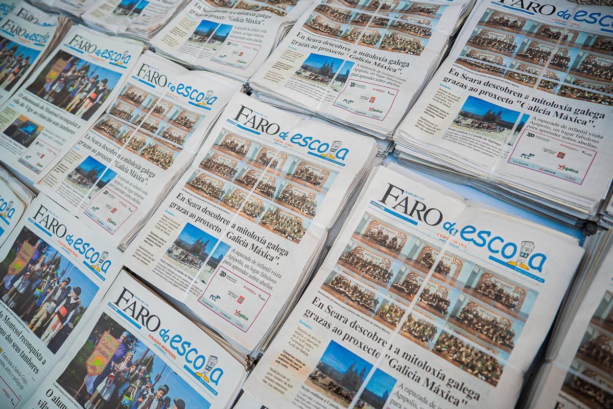 Los ejemplares de Faro da Escola, a imprenta