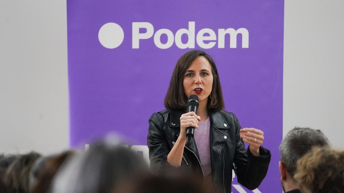 La secretaria general de Podemos, Ione Belarra, este fin de semana.