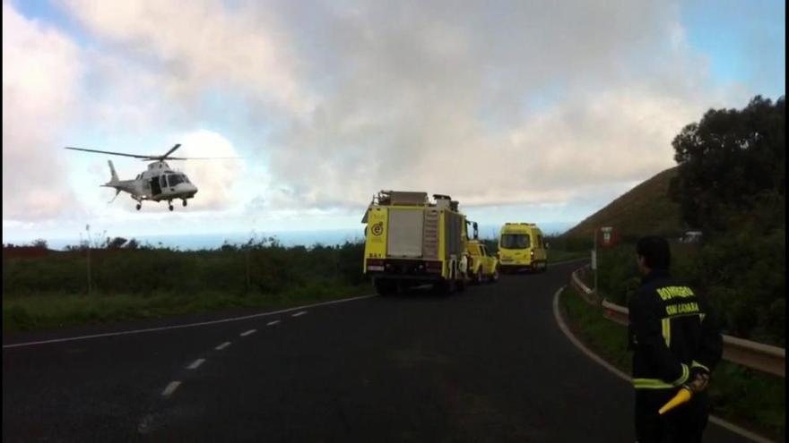 Rescate en helicóptero de un hombre herido en Gáldar