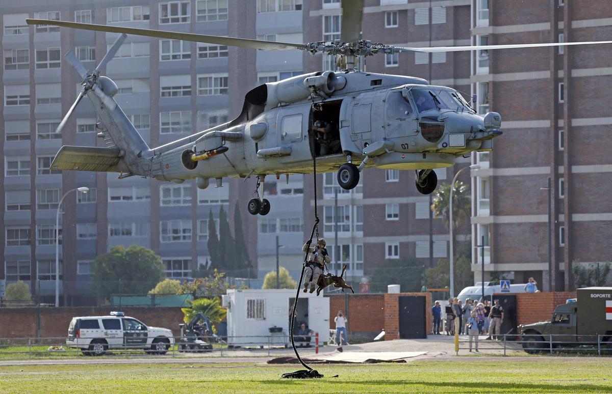 Un rescate con helicoptero y perro incluído