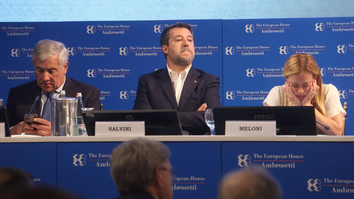 Antonio Tajani, Matteo Salvini and Giorgia Meloni