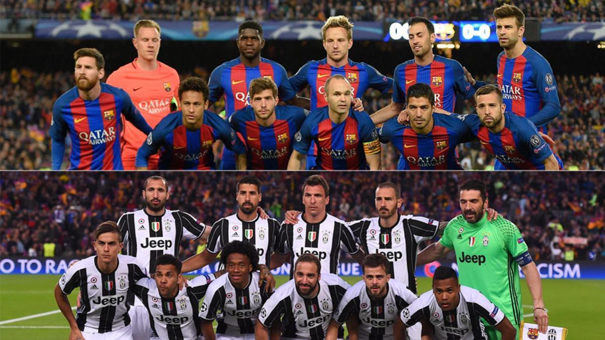 Las alineaciones del FC Barcelona y de la Juventus en el partido de vuelta de los cuartos de final de la Champions 2016/17