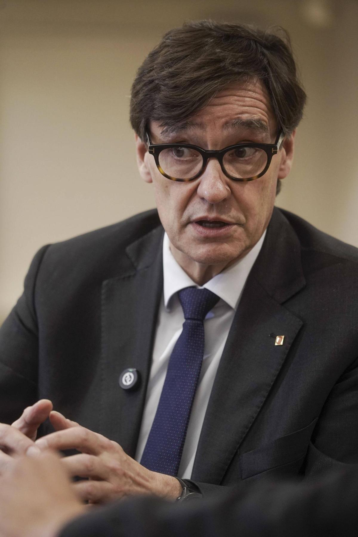 El president Salvador Illa durant l'entrevista a Regió7