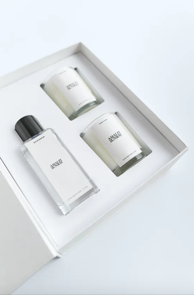 Conjunto de perfume y velas aromáticas de Zara